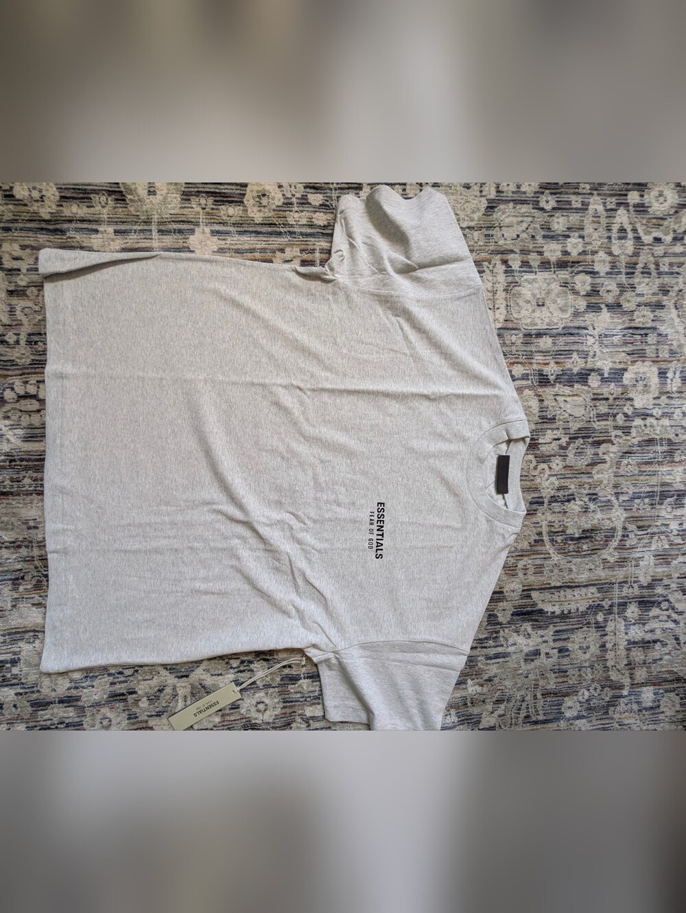 Fear of God ESSENTIALS Jersey Crewneck Tee Light Heather Gray Size Large NWT